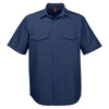 Harriton Men's Navy Key West Short-Sleeve Performance Staff Shirt