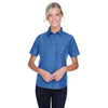 Harriton Women's Pool Blue Key West Short-Sleeve Performance Staff Shirt