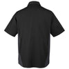 Harriton Men's Black/ Dark Charcoal Tall Flash Colorblock Short Sleeve Shirt