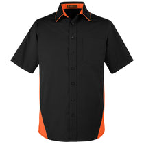 Harriton Men's Black/Team Orange Tall Flash Colorblock Short Sleeve Shirt