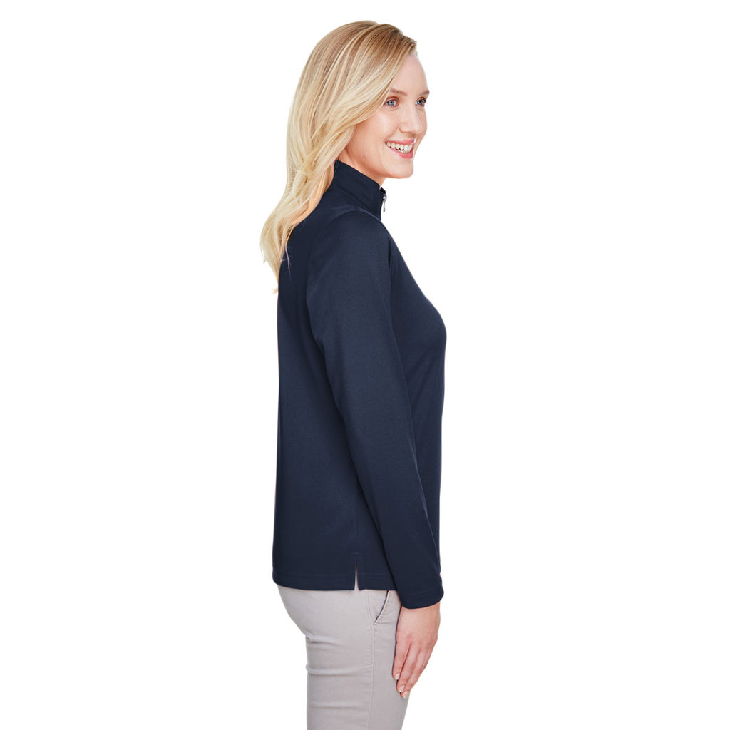 Harriton Women's Dark Navy Advantage Snag Protection Plus Quarter-Zip