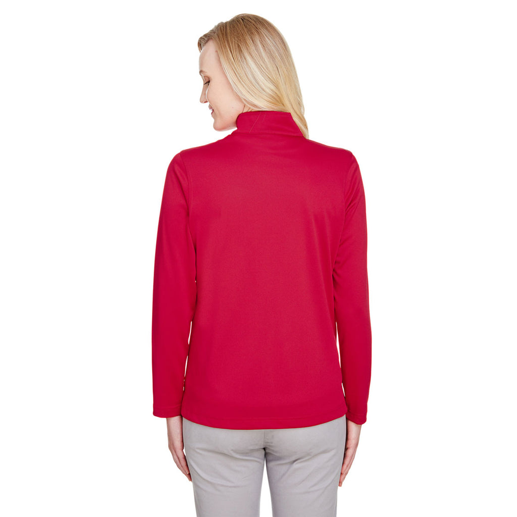 Harriton Women's Red Advantage Snag Protection Plus Quarter-Zip