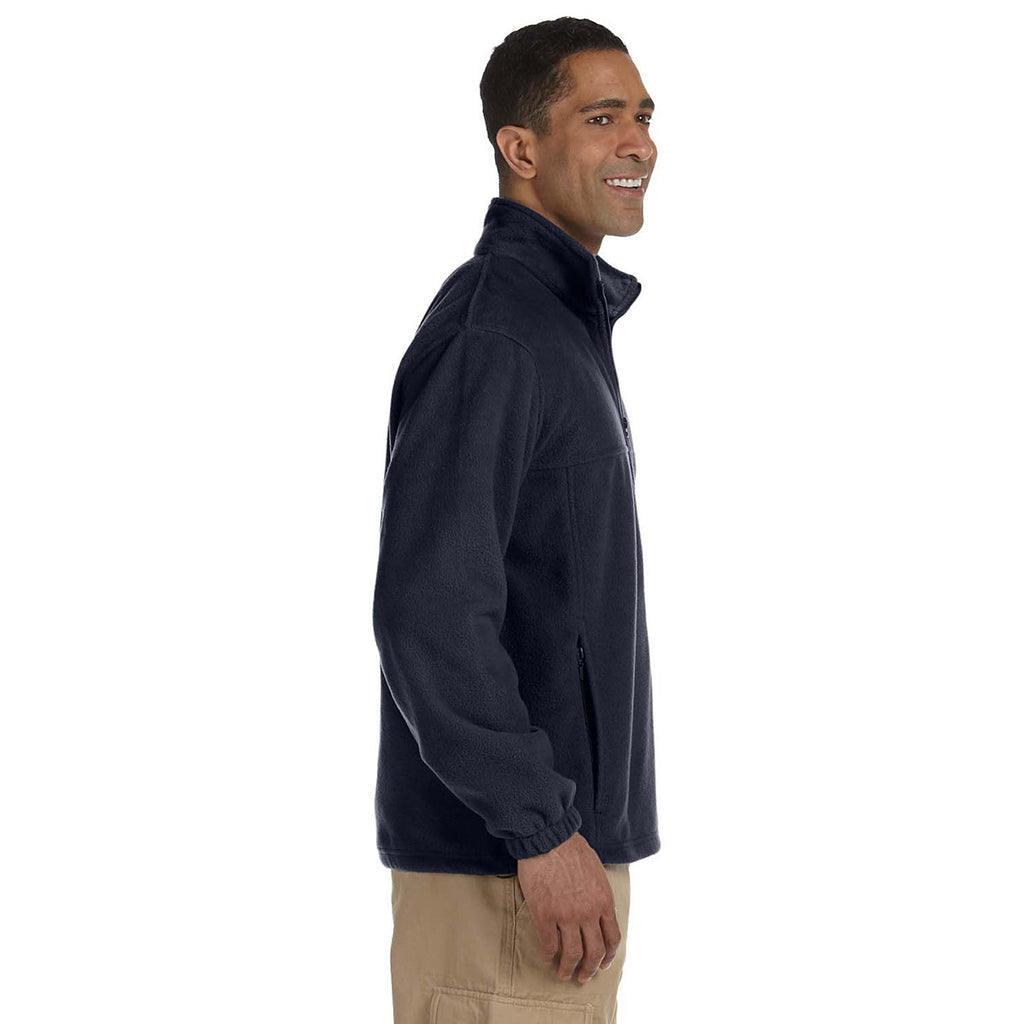 Harriton Men's Navy 8 oz. Full-Zip Fleece