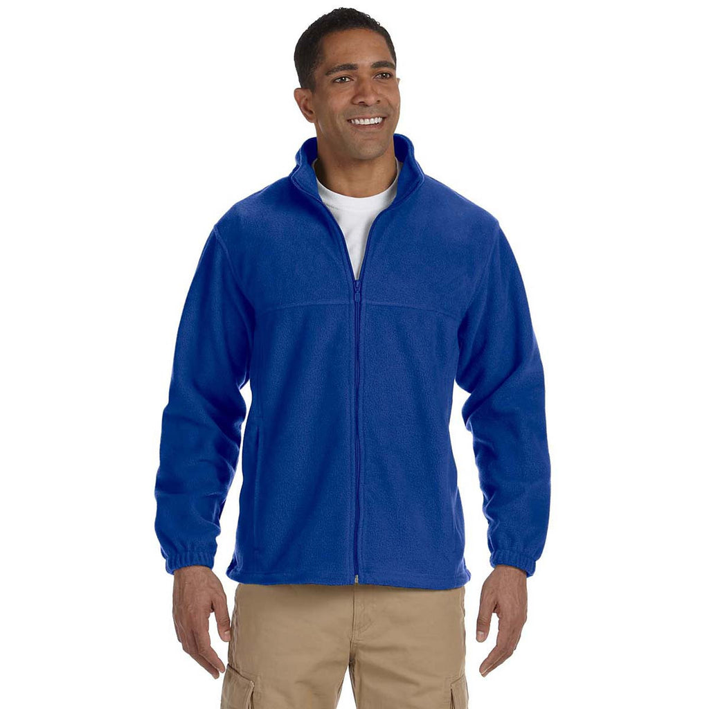 Harriton Men's True Royal 8 oz. Full-Zip Fleece