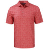 Cutter & Buck Men's Red Pike Constellation Print Stretch Polo