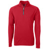 Cutter & Buck Men's Red Adapt Eco Knit Stretch Recycled Quarter Zip Pullover