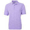 Cutter & Buck Men's College Purple Virtue Eco Pique Botanical Print Recycled Polo