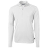 Cutter & Buck Men's White Virtue Eco Pique Recycled Quarter Zip