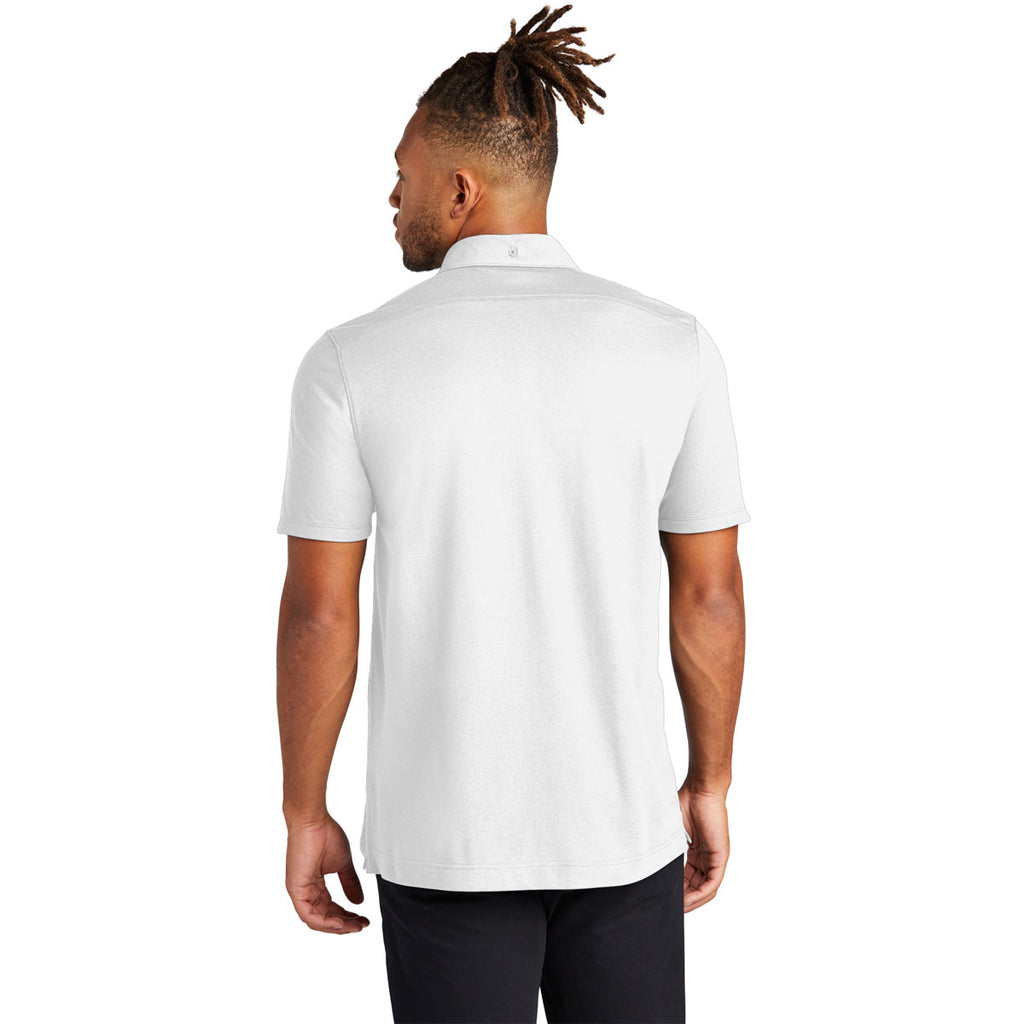 Mercer+Mettle Men's White Stretch Pique Full-Button Polo