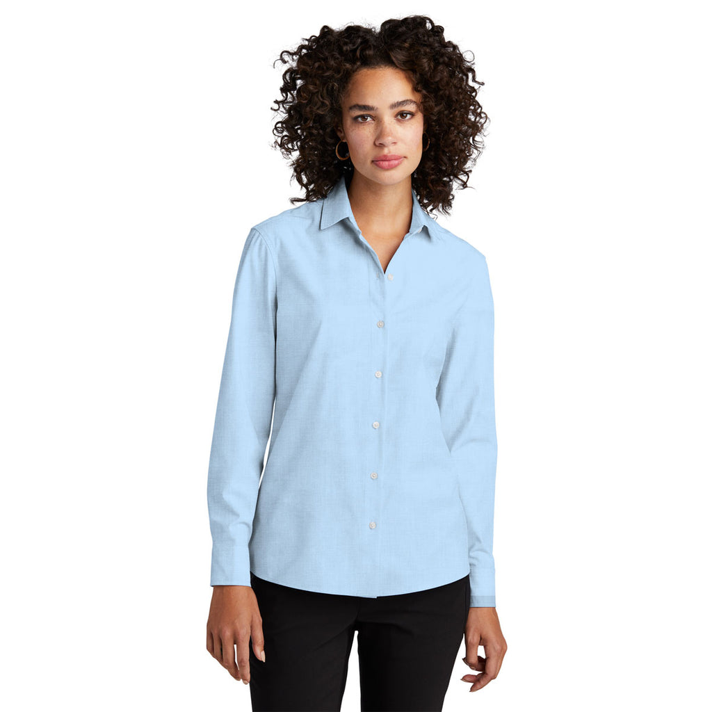 Mercer+Mettle Women's Air Blue End On End Long Sleeve Stretch Woven Shirt