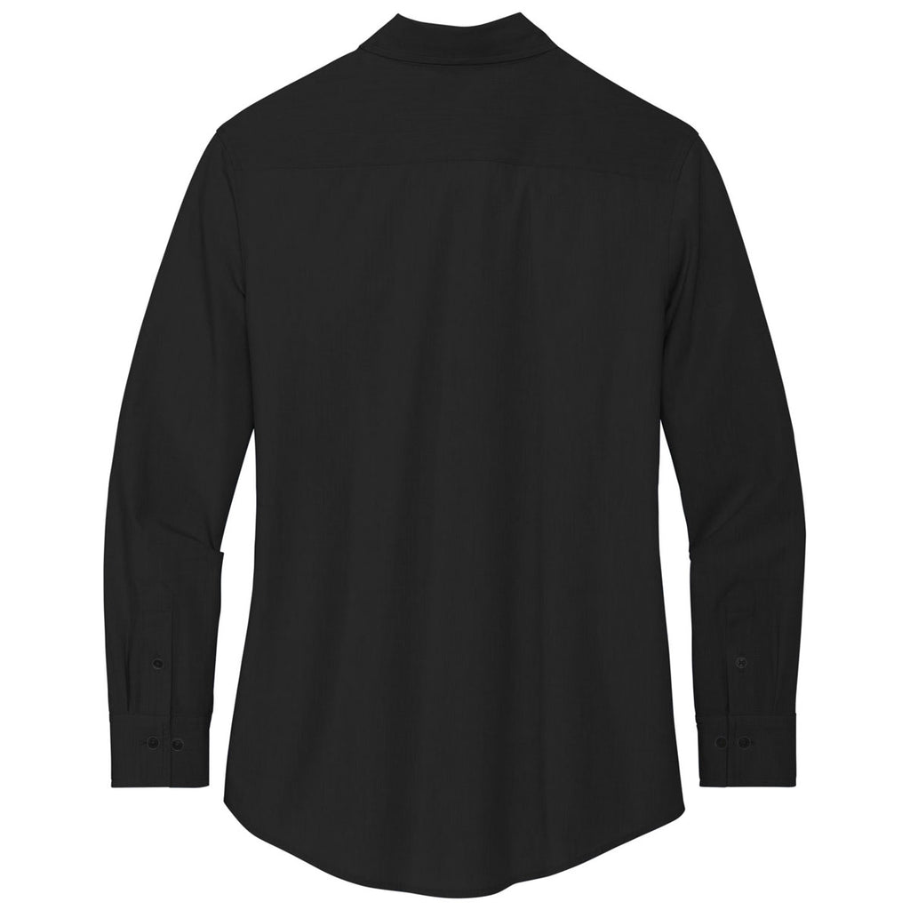 Mercer+Mettle Women's Deep Black Long Sleeve Stretch Woven Shirt