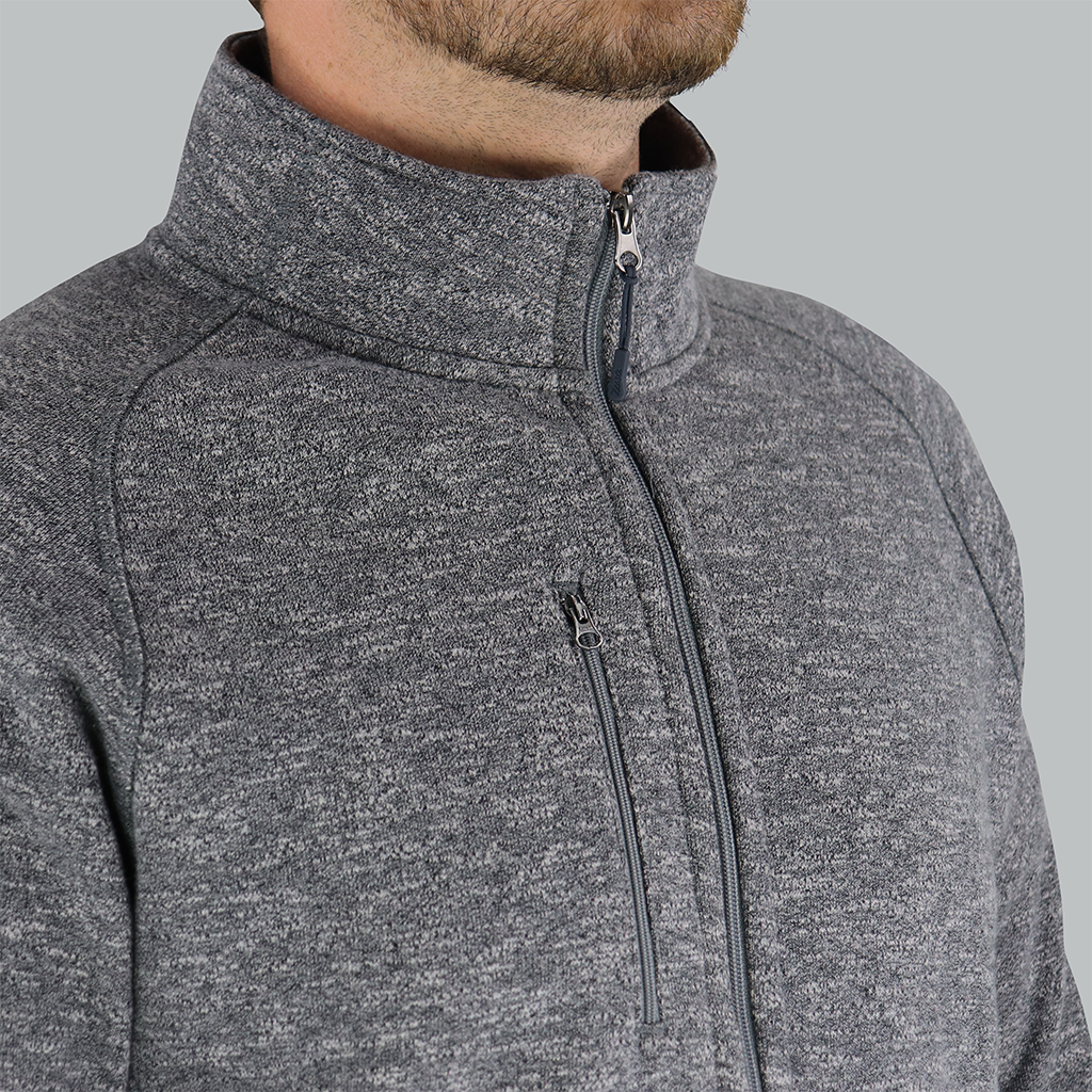 Zusa Men's Light Grey Heather Midtown Fleece Full Zip