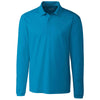 Clique Men's Ocean Blue Long Sleeve Spin Pique Polo