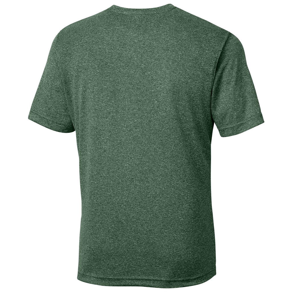 Clique Men's Bottle Green Heather Charge Active Short Sleeve Tee