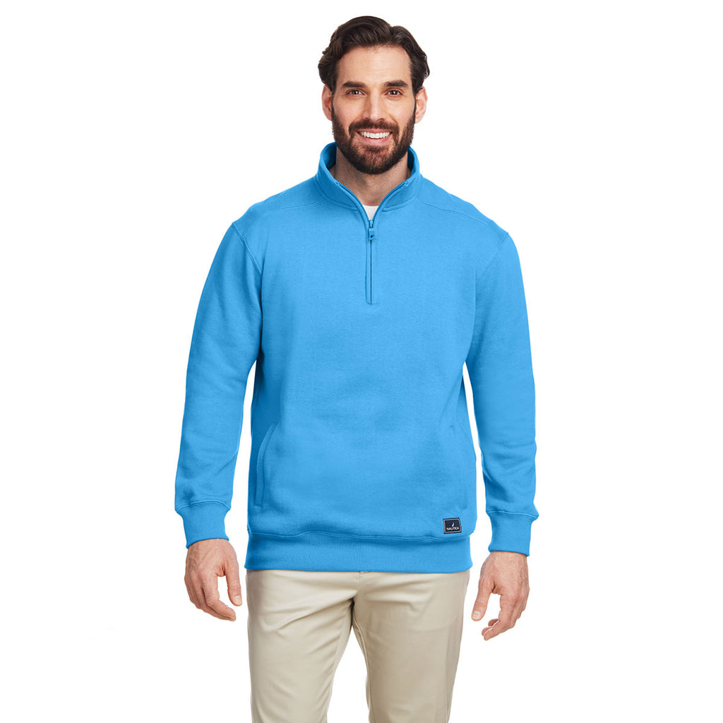 Nautica Men's Azure Blue Anchor Quarter-Zip Pullover