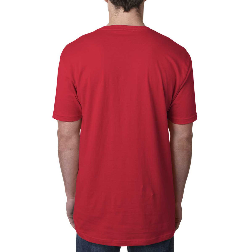 Next Level Men's Red Premium Fitted Short-Sleeve V-Neck Tee