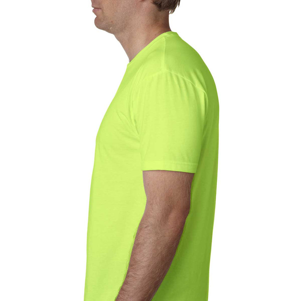 Next Level Men's Neon Heather Green Premium Fitted CVC Crew Tee