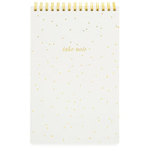Sugar Paper White + Gold Scatter Dot Top Spiral Notebook