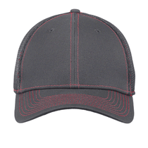 New Era 39THIRTY Graphite/Red Stretch Mesh Contrast Stitch Cap
