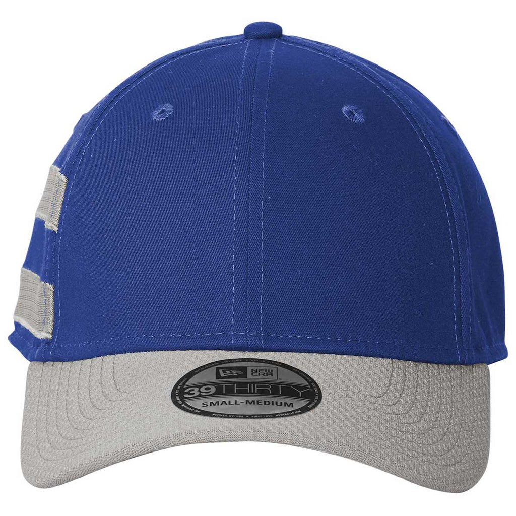 New Era Royal/Grey Stretch Cotton Striped Cap