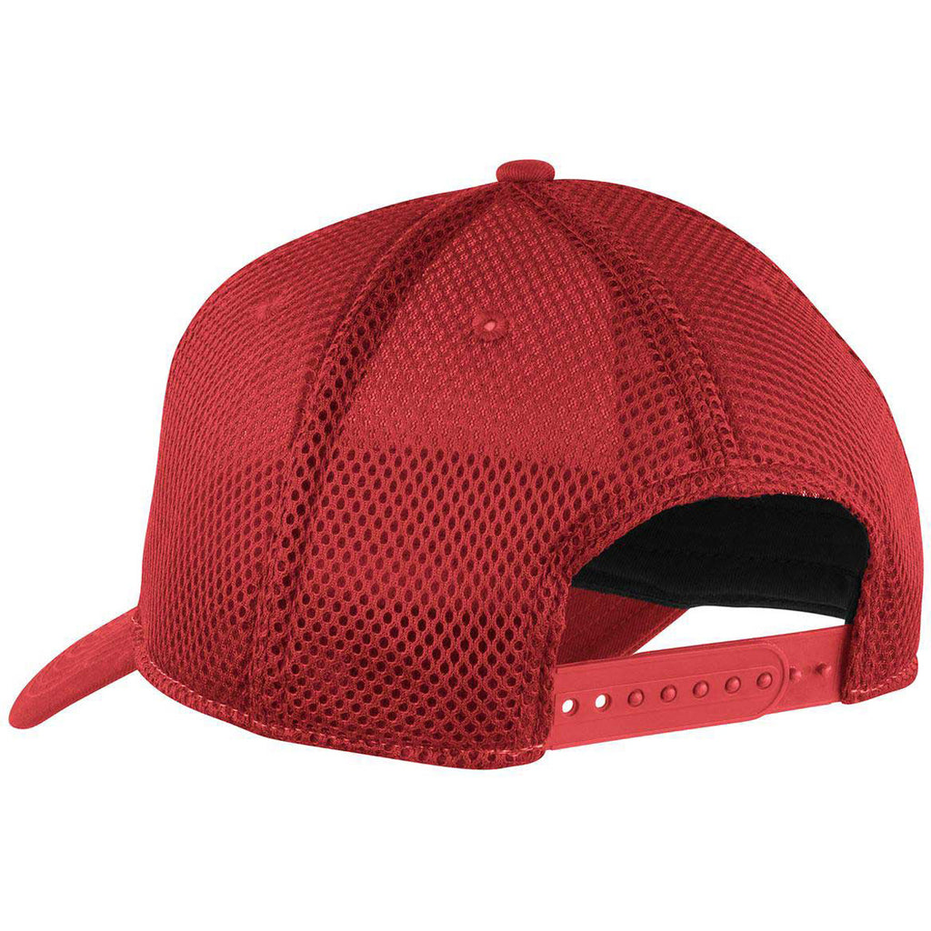 New Era 9FORTY White/Scarlet Red Snapback Contrast Front Mesh Cap