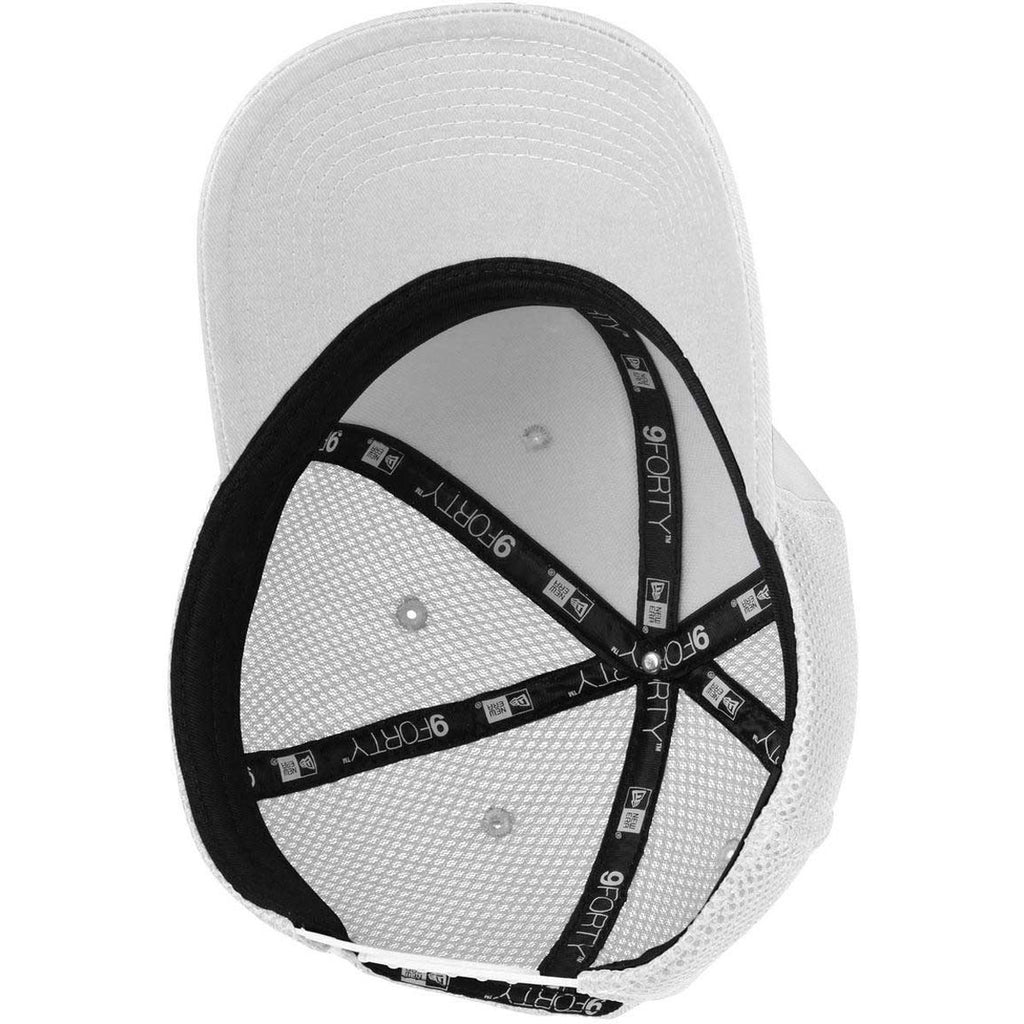 New Era 9FORTY White Snapback Contrast Front Mesh Cap