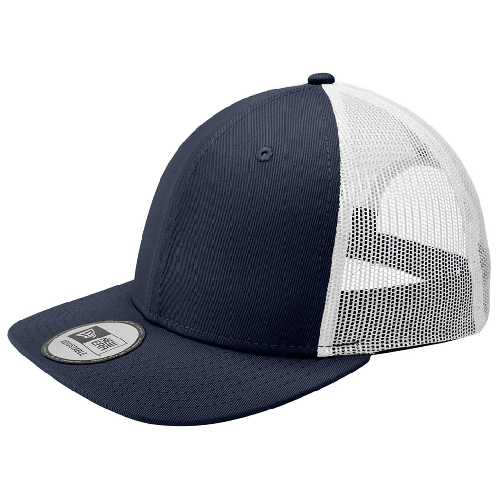 New Era Deep Navy/White Snapback Low Profile Trucker Cap