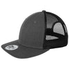 New Era Heather Graphite/Black Snapback Low Profile Trucker Cap