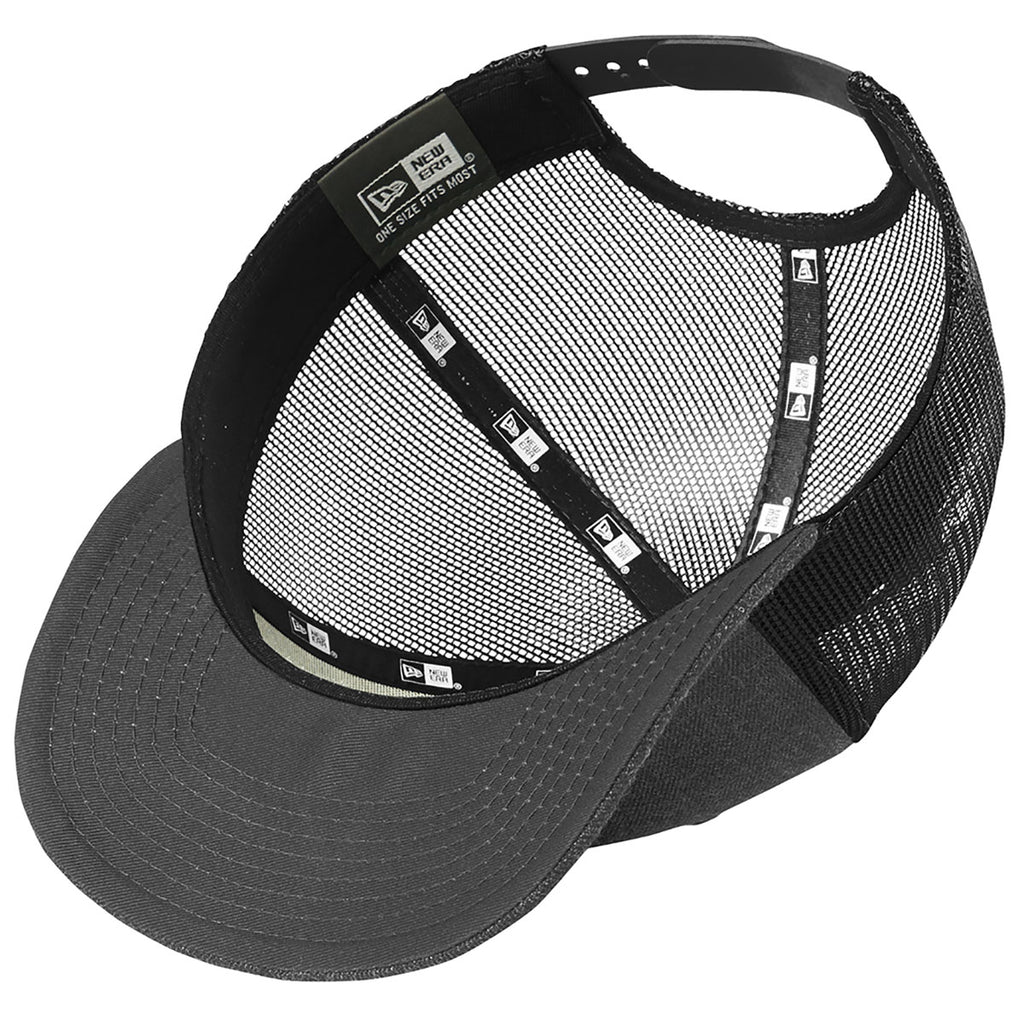 New Era Heather Graphite/Black Snapback Low Profile Trucker Cap