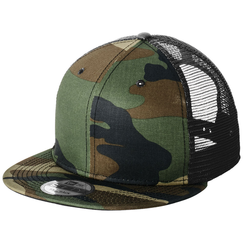 New Era Camo/Black Standard Fit Snapback Trucker Cap