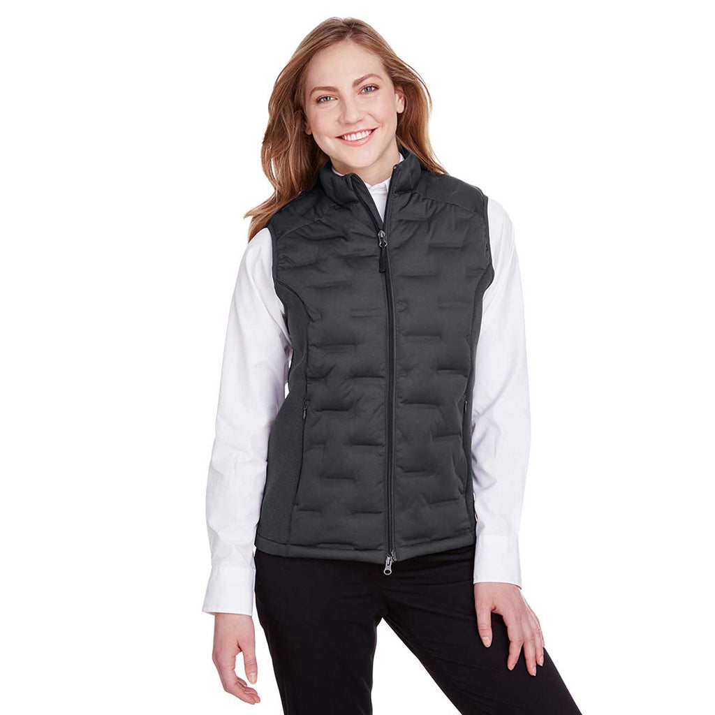 North End Women's Carbon/Black Heather/Black Pioneer Hybrid Vest