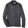 North End Men's Black Heather/Orange Soda Flux 2.0 Full-Zip Jacket