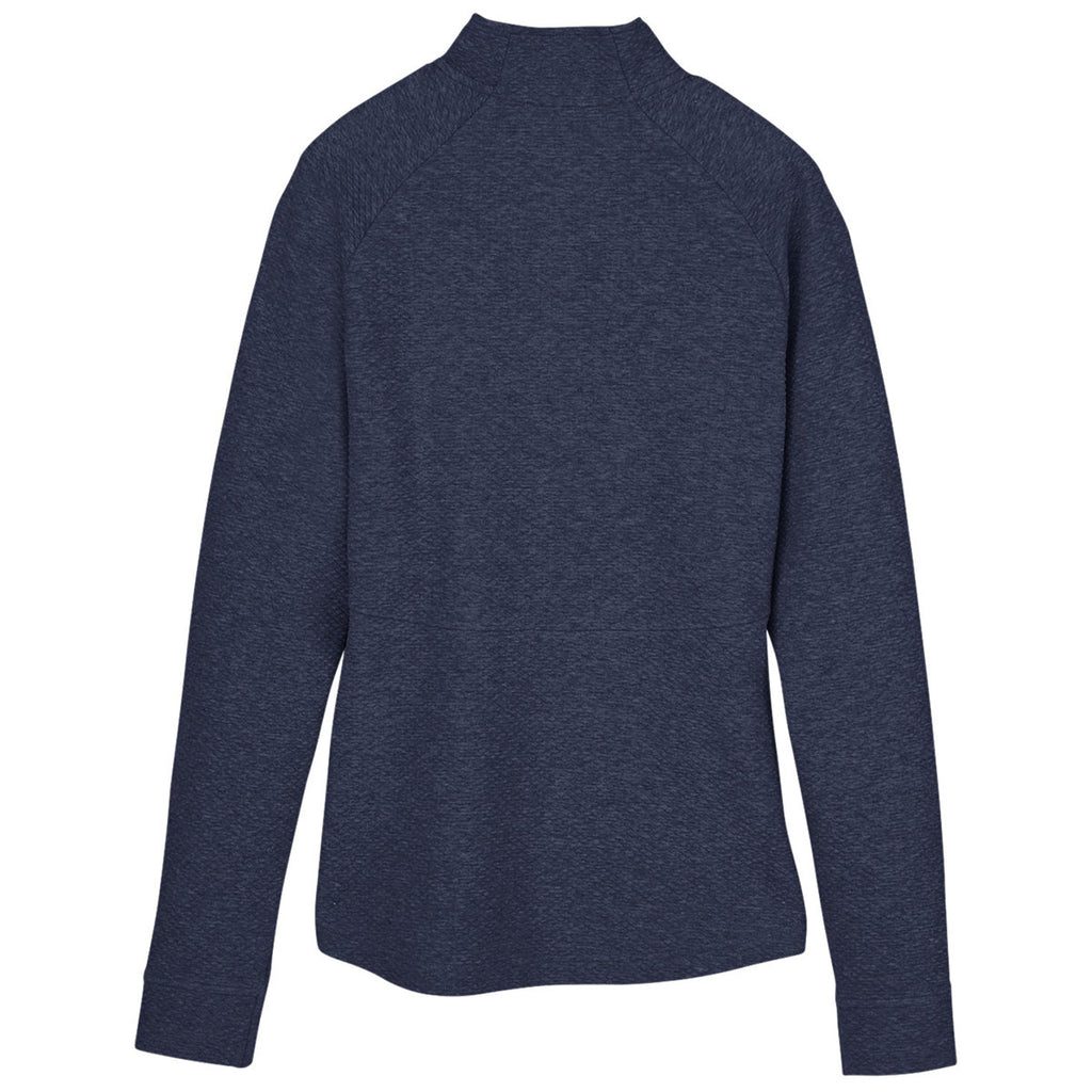 North End Women's Classic Navy Heather Spirit Textured Quarter Zip