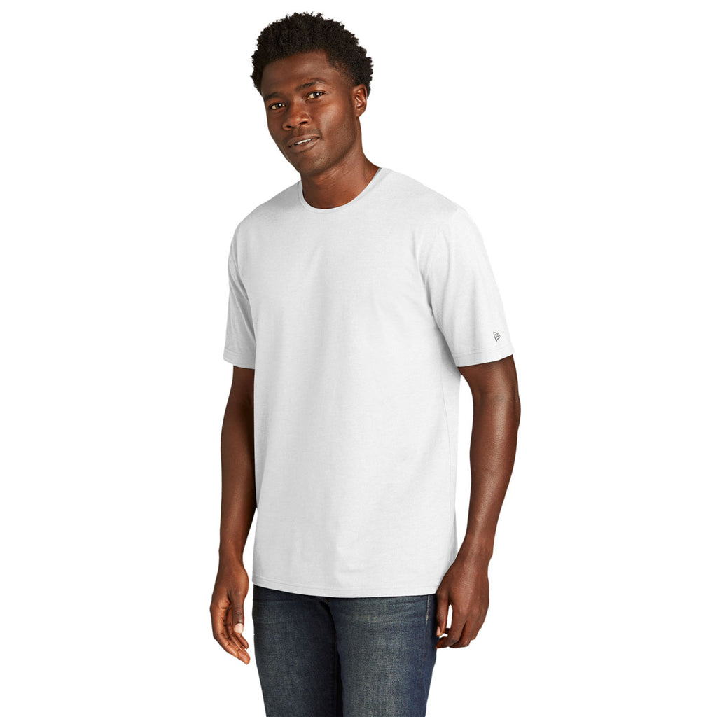 New Era Men's Fan White Solid Tri-Blend Tee