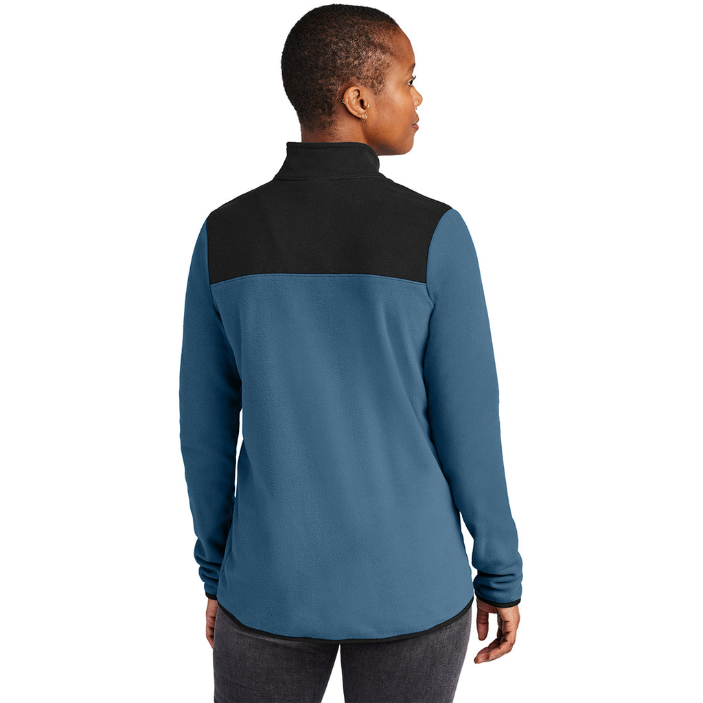 The North Face Women's Shady Blue/ TNF Black Glacier 1/4-Zip Fleece