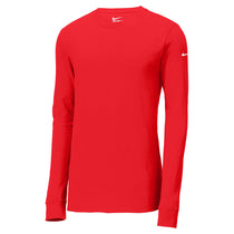 Nike Men's University Red Core Cotton Long Sleeve Tee