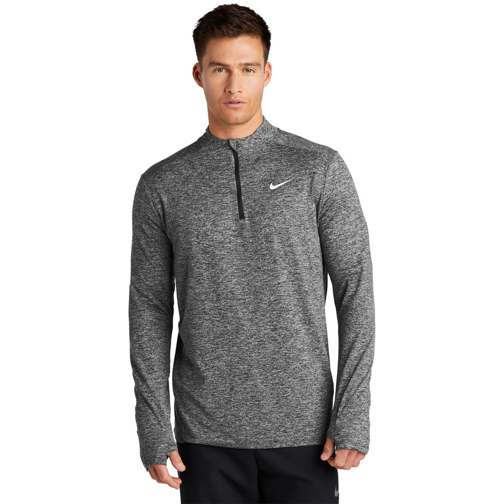 Nike Men's Black Heather Dri-FIT Element 1/2 Zip Top