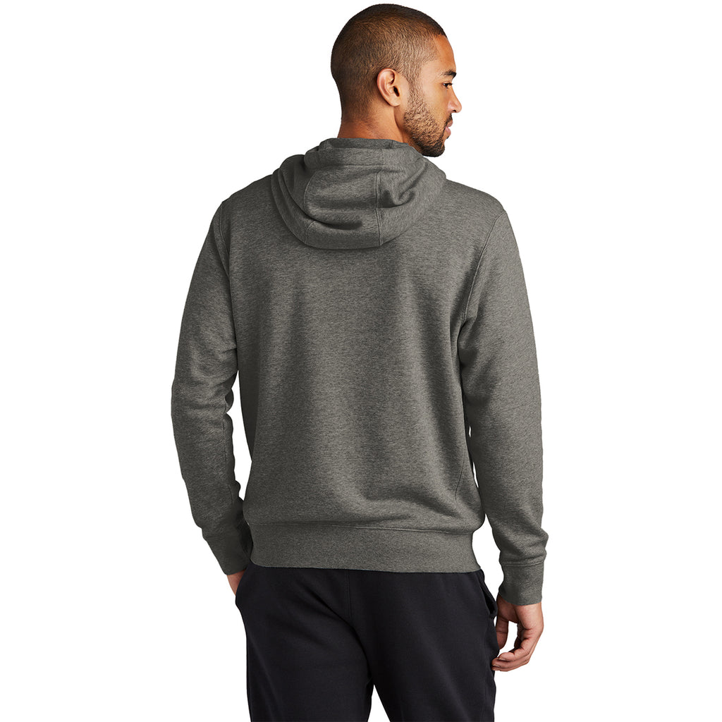 Nike Men's Charcoal Heather Club Fleece Sleeve Swoosh Full-Zip Hoodie