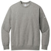 Nike Men's Dark Grey Heather Club Fleece Sleeve Swoosh Crew