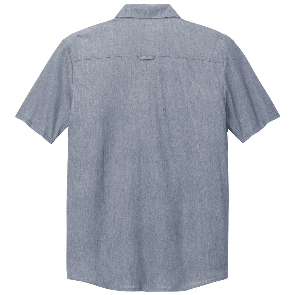 OGIO Men's Deep Blue Heather Extend Short Sleeve Botton Up