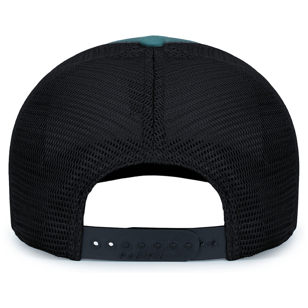 Pacific Headwear Deep Teal/Lt Charcoal/Deep TealContrast Stitch Trucker Pacflex Snapback Cap