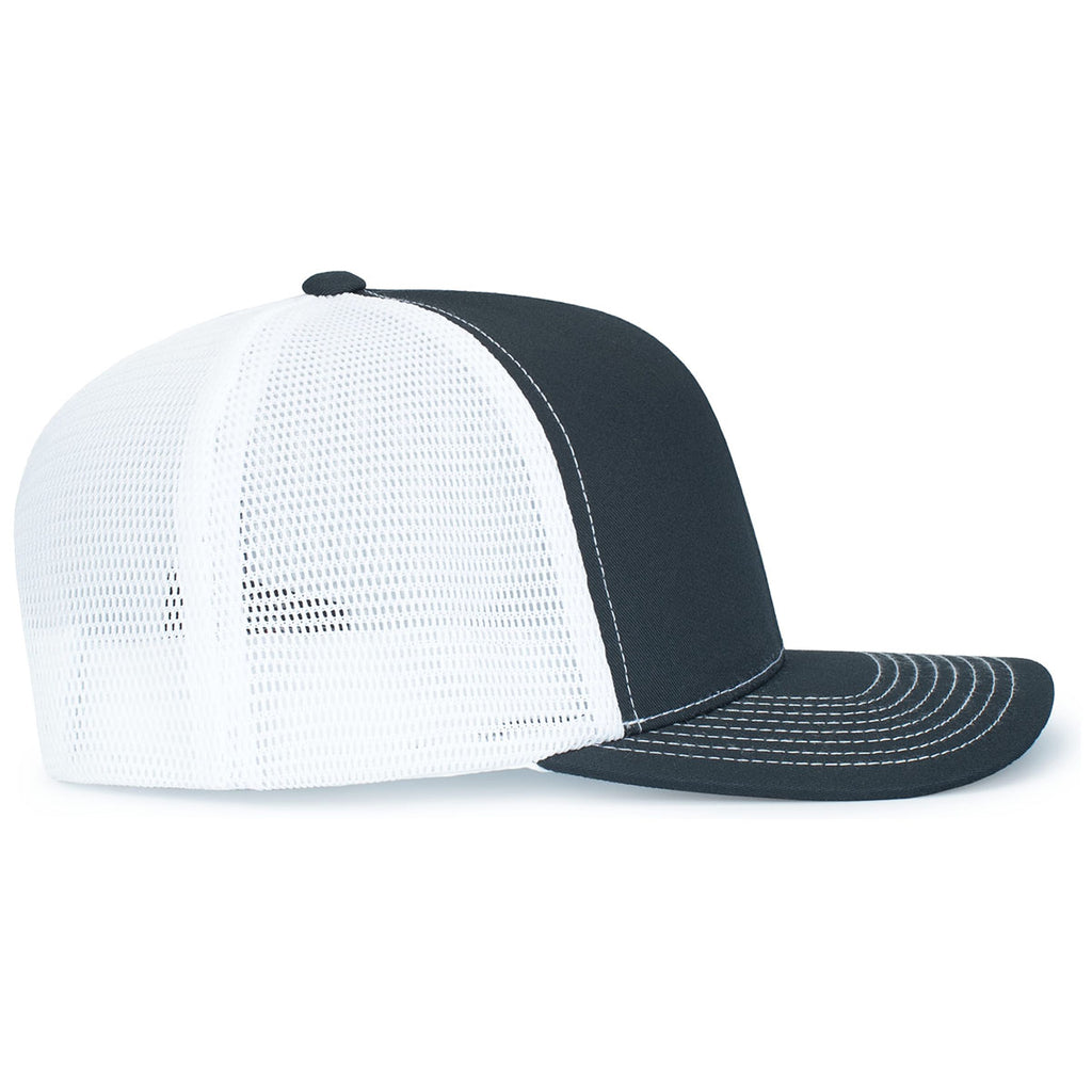 Pacific Headwear Navy/White/NavyContrast Stitch Trucker Pacflex Snapback Cap