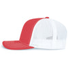 Pacific Headwear Red/White/RedContrast Stitch Trucker Pacflex Snapback Cap