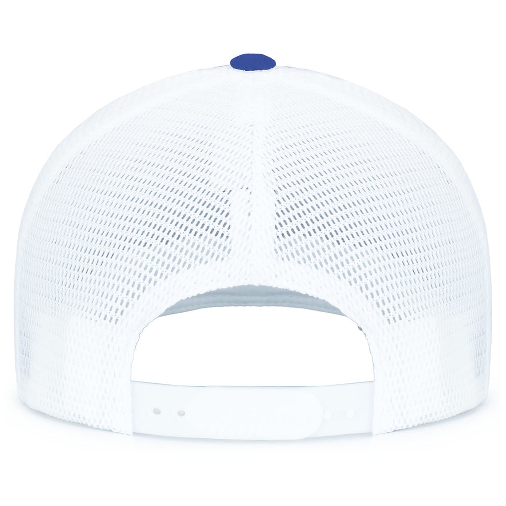 Pacific Headwear Royal/White/RoyalContrast Stitch Trucker Pacflex Snapback Cap