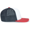 Pacific Headwear White/Navy/RedContrast Stitch Trucker Pacflex Snapback Cap