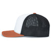 Pacific Headwear White/Light Charcoal/RustContrast Stitch Trucker Pacflex Snapback Cap