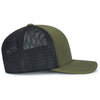 Pacific Headwear Moss/Lt Charcoal/MossContrast Stitch Trucker Pacflex Snapback Cap