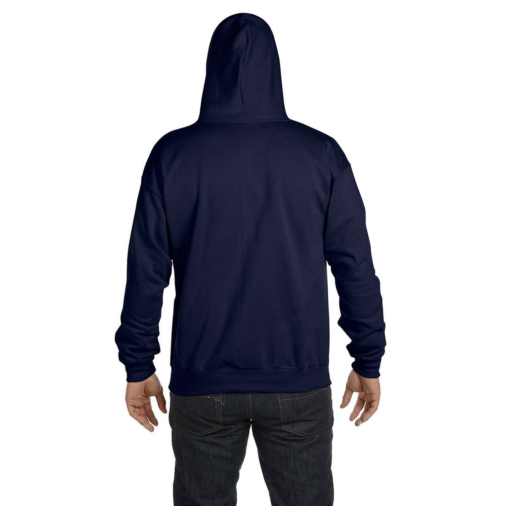 Hanes Men's Navy 7.8 oz. EcoSmart 50/50 Full-Zip Hood