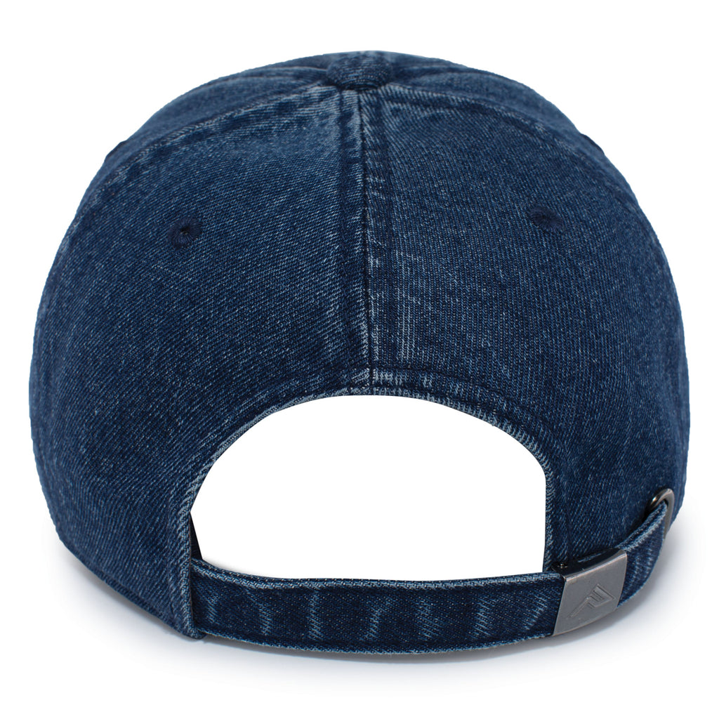 Pacific Headwear Navy Wash Hybrid Denim Dad Cap