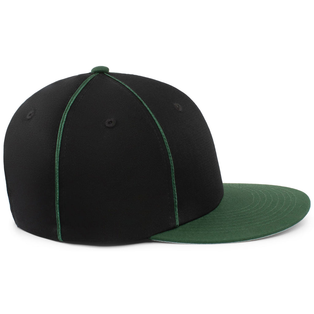 Pacific Headwear Black/Dark Green Momentum Team Cap